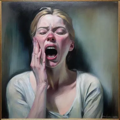 The painting depicted a woman frozen in fear, capturing the intensity of the anxious feeling.