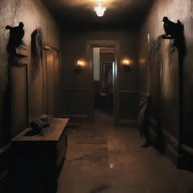 The dark and eerie decor in the haunted house was designed to evoke a sense of fear in its visitors.