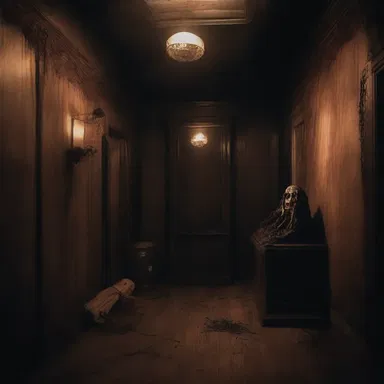 The dark and eerie decor in the haunted house was designed to evoke a sense of fear in its visitors.