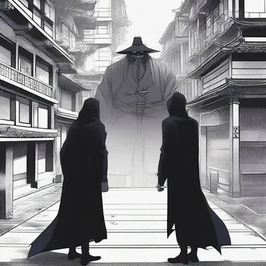 As the villain approached, the protagonist began to fear for their life in the anime series.