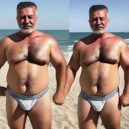 Generate an image of a Turkish man with a chubby physique