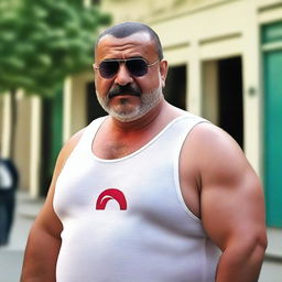 Generate an image of a Turkish man with a chubby physique