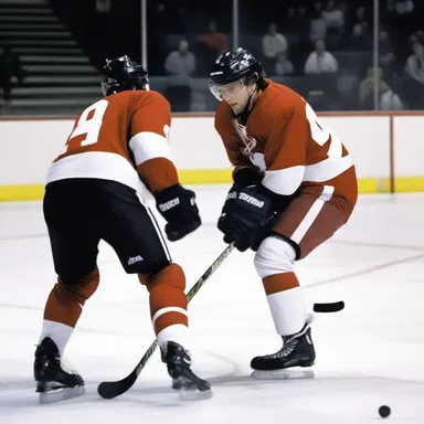 During the final scene of the romantic movie, the hockey player expertly executed a poke check to win the game and impress his love interest.