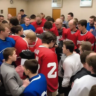 The congregation gathered in the church to pray for their team's success, hoping that the defenseman's poke check would prevent a goal.