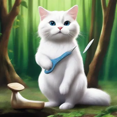 In the fantasy novel, the magical creature uses its enchanted razor to shave its immaculate fur.