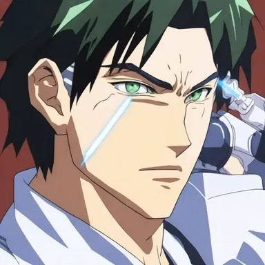 In the anime series, the protagonist uses a futuristic laser razor to effortlessly shave his face in seconds.