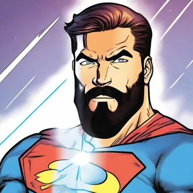 In the superhero comic book, the protagonist uses a laser beam to shave off his beard.