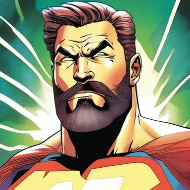 In the superhero comic book, the protagonist uses a laser beam to shave off his beard.