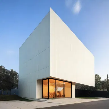 The architect decided to shave the building's facade by using clean lines and minimalistic design.