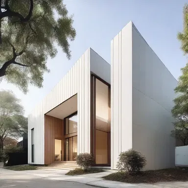 The architect decided to shave the building's facade by using clean lines and minimalistic design.
