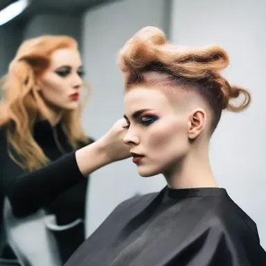 The hairdresser needed to shave the model's hair for the avant-garde fashion show.