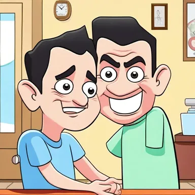 In the cartoon, the mischievous character decided to shave off the main character's eyebrows as a prank.