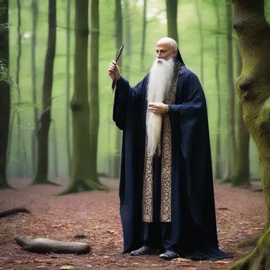As part of a magical ritual, the sorcerer used a special enchanted blade to shave off all his hair.