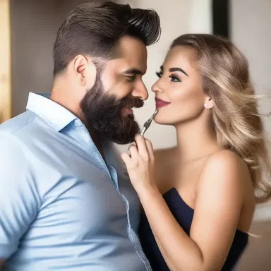 As they prepared for their date, he decided to shave his beard to impress her and look more presentable.