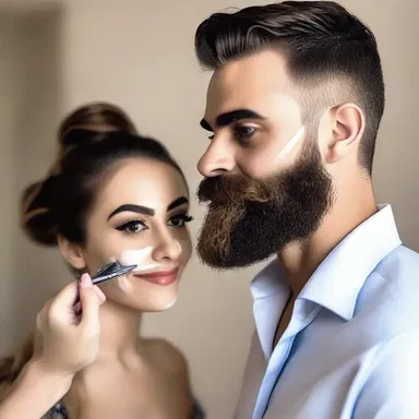 As they prepared for their date, he decided to shave his beard to impress her and look more presentable.