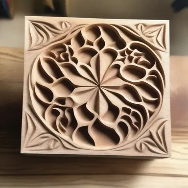 The artist used a carving knife to carefully shave the block of wood and create intricate patterns for his sculpture.
