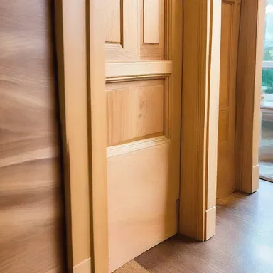 The carpenter carefully shaved the piece of wood to perfectly fit into the frame of the door.