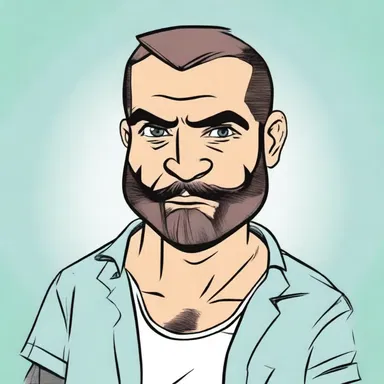 In the comic strip, the character used a sharp blade to shave off his beard in a hilarious manner.