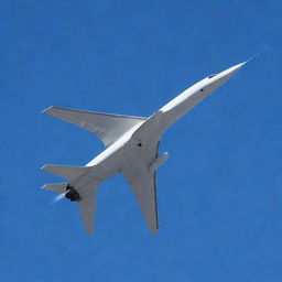 A sleek modern jet plane soaring in a clear blue sky