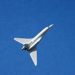 A sleek modern jet plane soaring in a clear blue sky