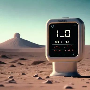 In the science fiction movie, the timer displays the countdown to the spaceship launching into space.