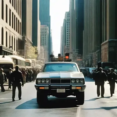 The action-packed blockbuster movie featured a chase scene involving a self-propelled vehicle driving through a crowded city.