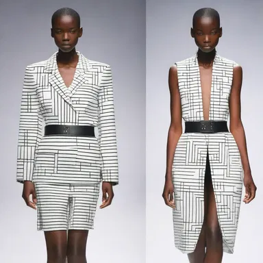 The designer incorporated a unique number representation system pattern into their latest collection.