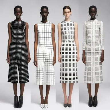 The designer incorporated a unique number representation system pattern into their latest collection.