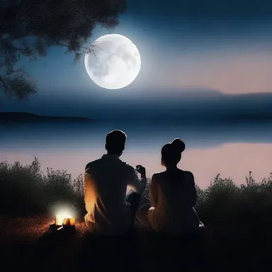 The couple sat under the moonlight, sharing a chaw, lost in each other's eyes.