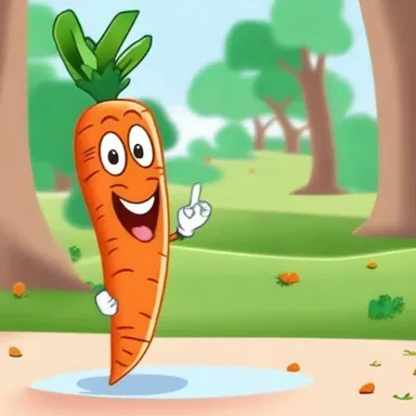 In the cartoon, the character was shown chawing on a carrot.