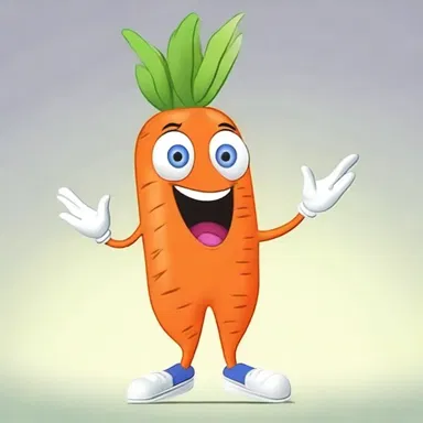 In the cartoon, the character was shown chawing on a carrot.