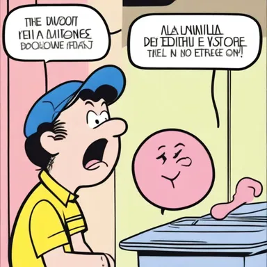 The comic strip featured a character with his cheeks puffed out, chawing on a big wad of bubblegum.