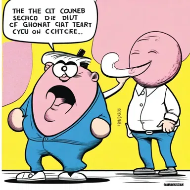 The comic strip featured a character with his cheeks puffed out, chawing on a big wad of bubblegum.