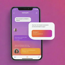 Generate a vivid thumbnail with the ChatGPT logo, a smartphone showing the app's user interface, and a speech bubble containing engaging conversational snippets. The design should include bold colors, clear fonts, and an aspect of intrigue.