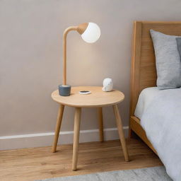 Adapt the earlier scene to include the child's mobile phone brightly lit and ringing on the polished wooden side-table.