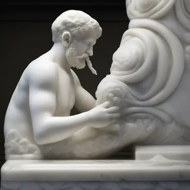 The artist used glyptography techniques to create intricate designs on the marble sculpture.