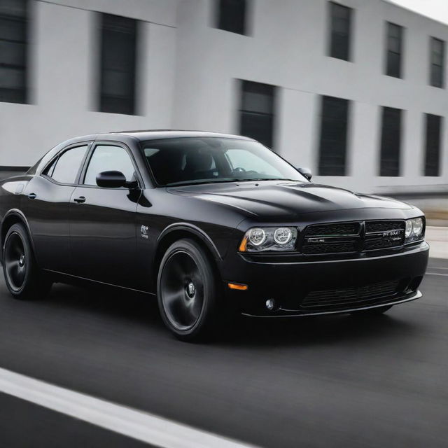 High-quality image of a Dodge car in motion, showcasing its sleek design and performance capabilities