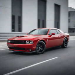 High-quality image of a Dodge car in motion, showcasing its sleek design and performance capabilities