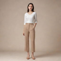 A full body image of a girl posing elegantly, with a minimalist attire or fewer accessories.