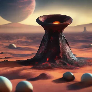 In the distant future where humans have colonized other planets, a charred pancake cup is discovered on a distant alien world, baffling scientists.