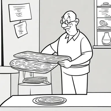 In the cartoon, the character paid for the pizza with a florin.