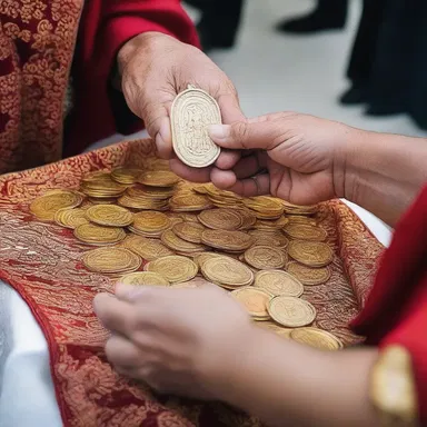 During the religious ceremony, people donated florins as an offering.