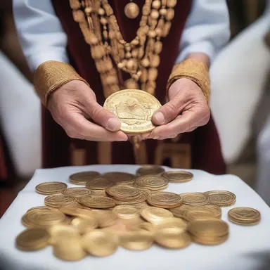 During the religious ceremony, people donated florins as an offering.