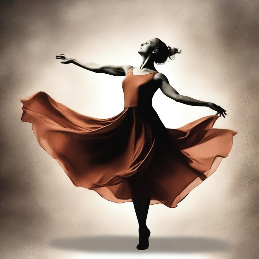 Create an image for a modern dance art project cover featuring Isadora Duncan