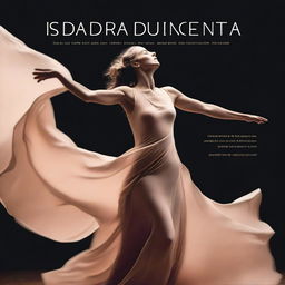 Create an image for a modern dance art project cover featuring Isadora Duncan