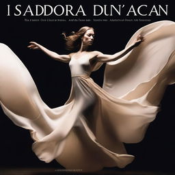 Create an image for a modern dance art project cover featuring Isadora Duncan