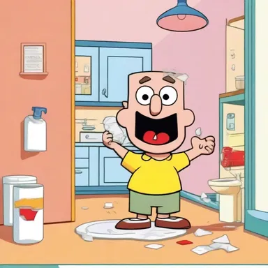 In the cartoon episode, the main character accidentally ingests lead paint chips and experiences symptoms of plumbism, highlighting the dangers of lead exposure.