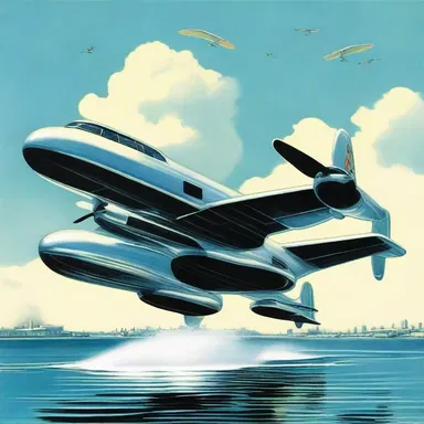 The science fiction novel featured a futuristic seaplane that could seamlessly transition from water to air.