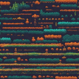 An 8-bit art in bright, contrasting colors, reminiscent of classic video games.