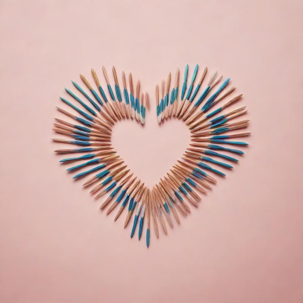 A heart shape formed by an array of arrows, symbolising unity and kindness. It promotes positivity and inclusivity in a simple and uplifting aesthetic.